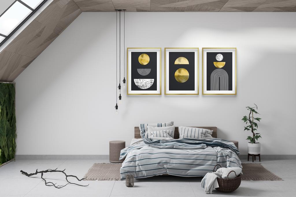 Modern Gold Posters Paintings for the Wall Wall Decoration for the Living Room Bedroom
