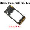 For Samsung A24 4G A245 Middle Frame Housing Bezel Plate With Side Button Repair Parts