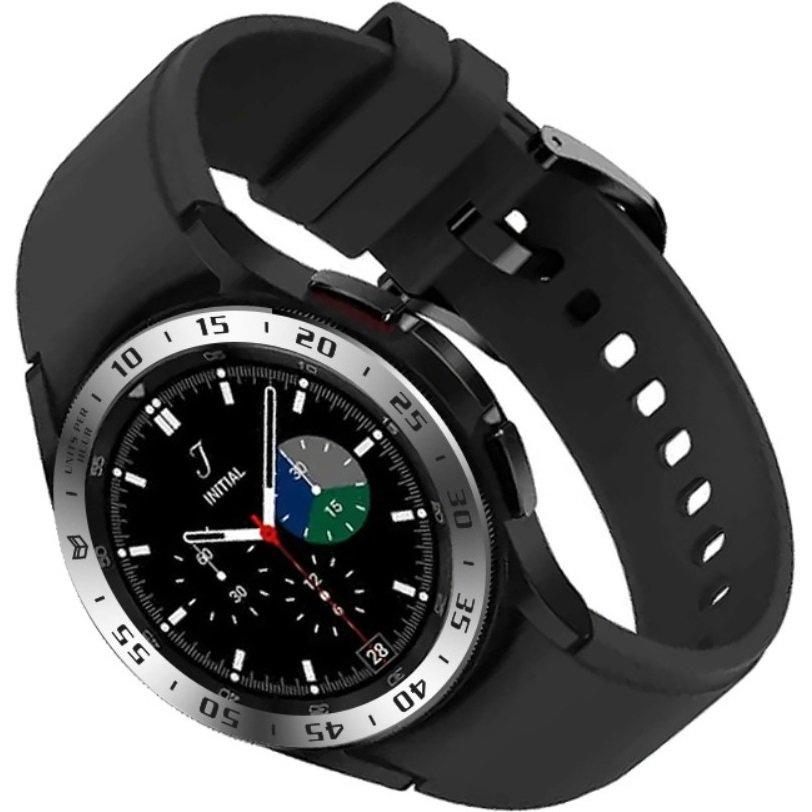 Bague de lunette pour Galaxy Watch 4 Classic 46mm, Argent