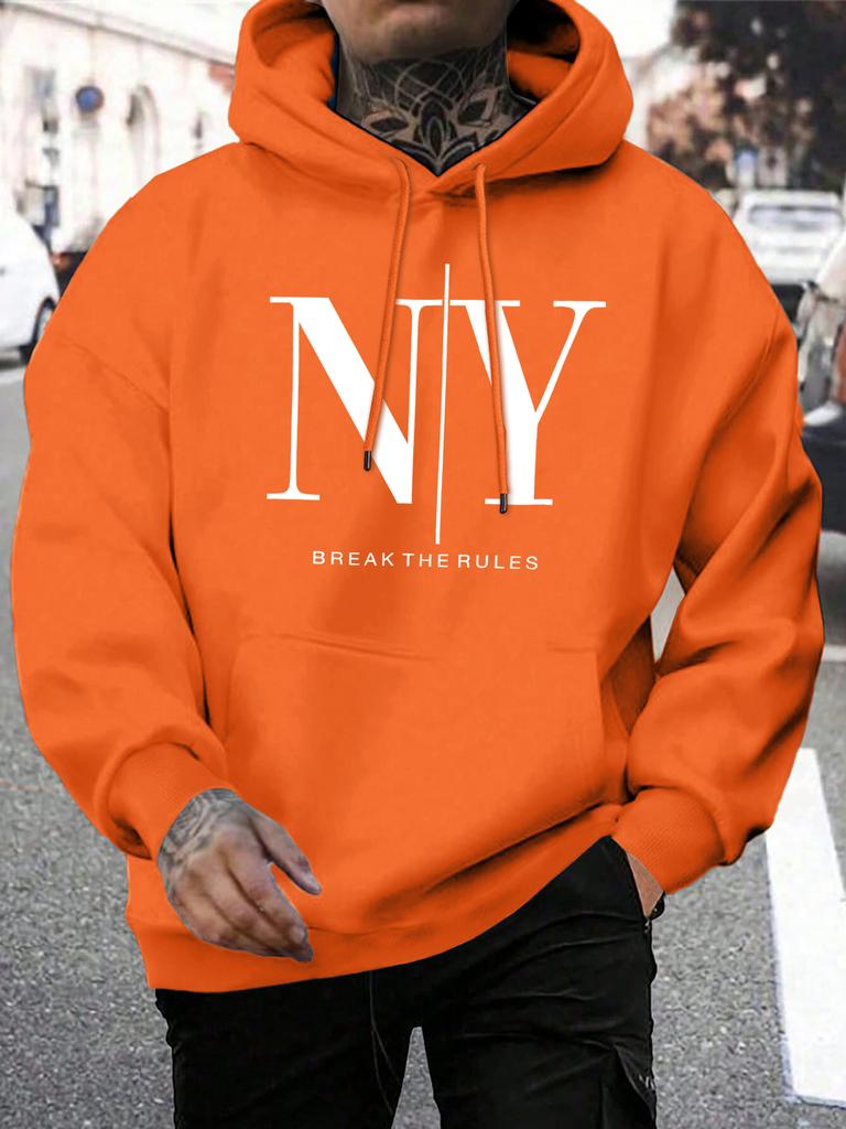 Break The Rules Yes No Design Men Hoody Loose All-Match Hoodies Casual Man Fleece Hoodie Pocket Multicolor Male Pullover