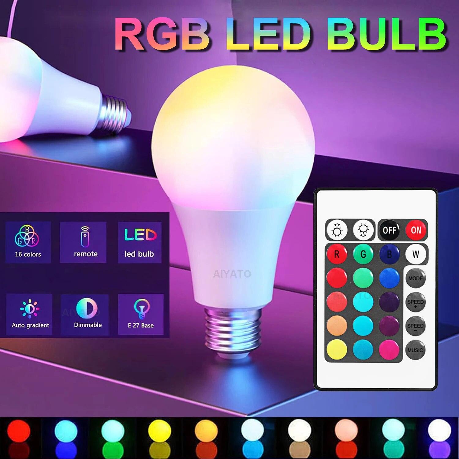 

220 В переменного тока RGB лампа E27 светодиодный прожектор ИК-пульт дистанционного управления светодиодная лампа SMD с регулируемой яркостью волшебная лампочка окружающего света