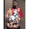 T-shirt Imprimé Dessin Animé 3D pour Homme Grande Taille