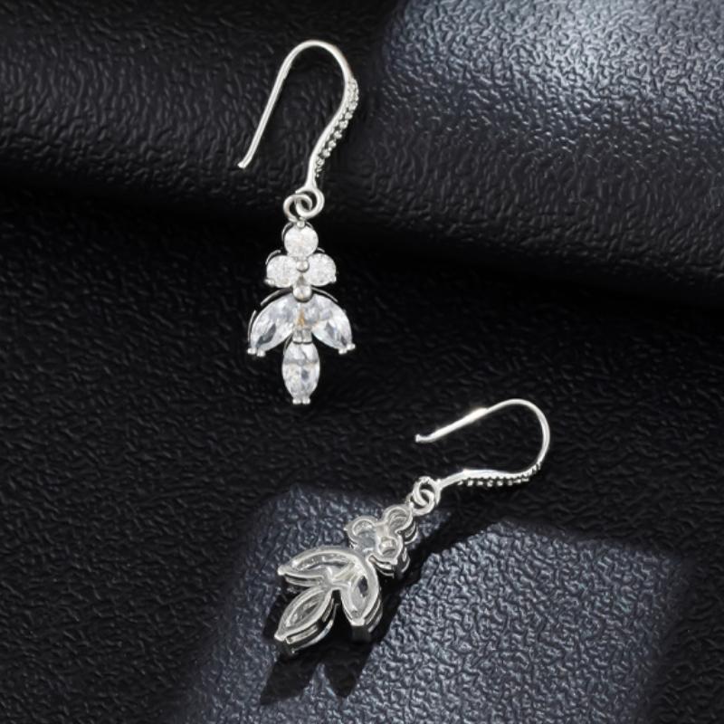Fashion Small Fresh Ear Hook Copper Inlaid Zircon Women's Earrings High-end Elegant Temperament Stud Earrings Versatile Jewelry