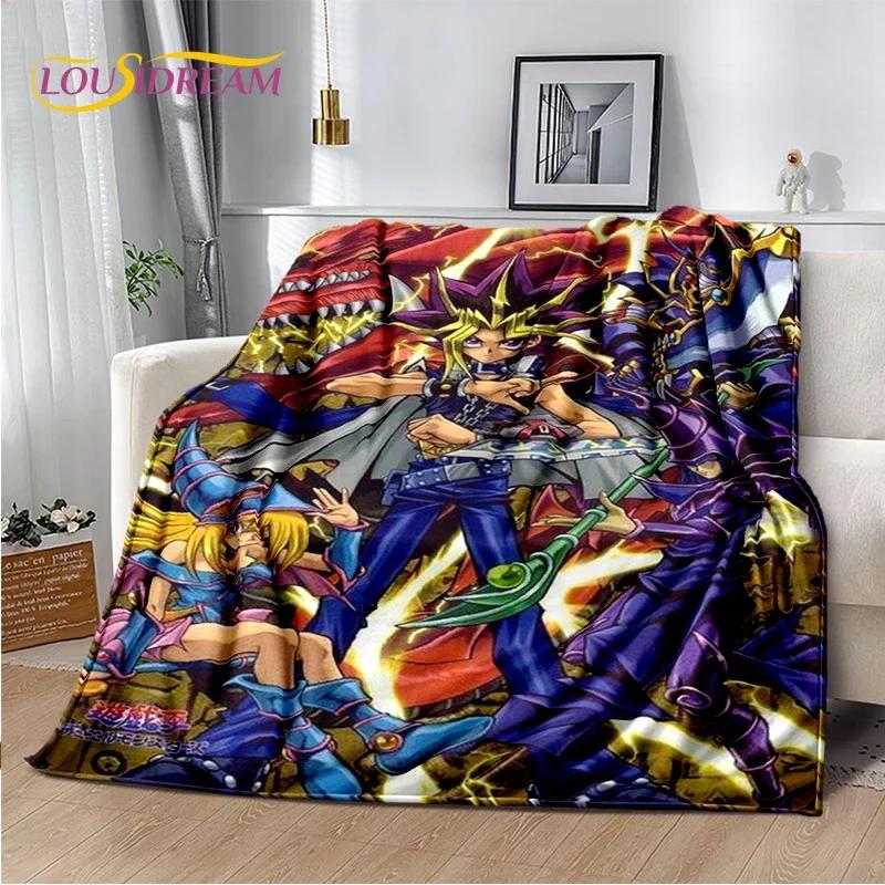 2025 New Yu-Gi-Oh Blue Eyes Dragon Monster Gold Card Cartoon Game Soft Blanket,Soft Throw Blanket for Home Bedroom Bed Sofa Gift