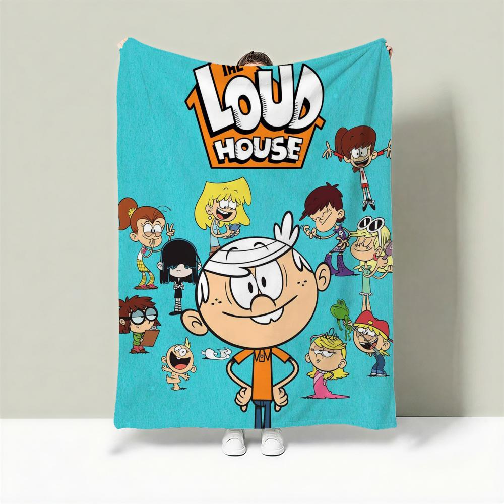 Cartoon T-The Loud House Throw Lightweight 240g Flannel Blanket Soft Skin-friendly for Summer Cooling