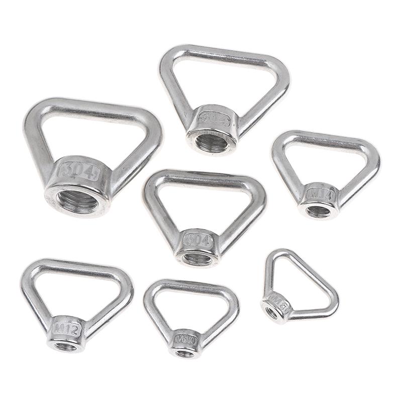 M8 M10 M12 M14 M16 M20 M24 304 Stainless Steel Triangle Lifting Eye Nut Trapezoid Thread Rings Fit For Handle Bolts