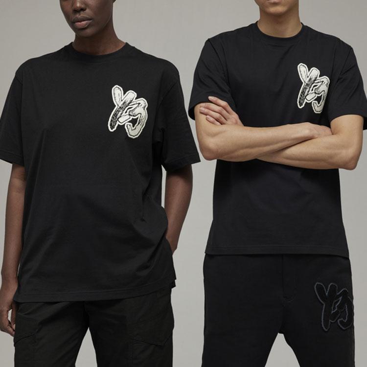 Y-3 SS23 Letter Logo Print Lässiges Rundhals-Kurzarm-T-Shirt Unisex T-Shirts Schwarz IM1790