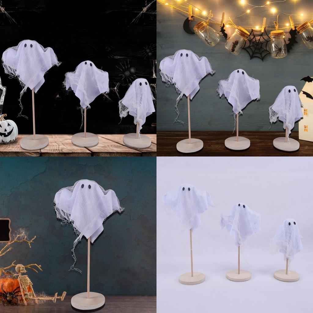 Halloween Fabric Witch Broom Decor Set Colorful Mesh Trick Or Festivities Treat