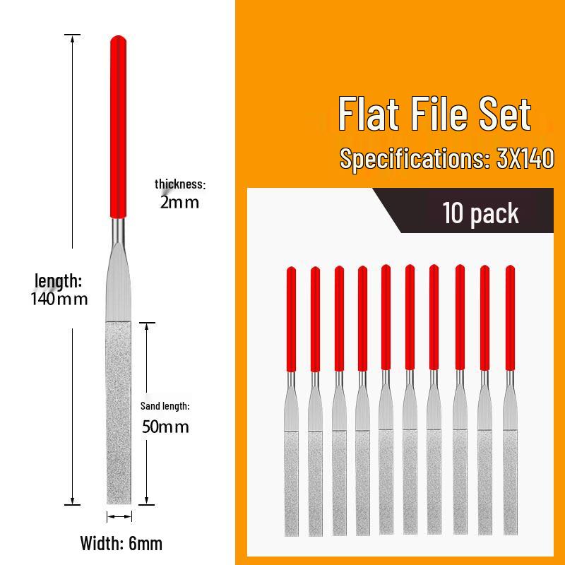 Diamond File Set: Fine Steel Metal Alloy Assorted Files