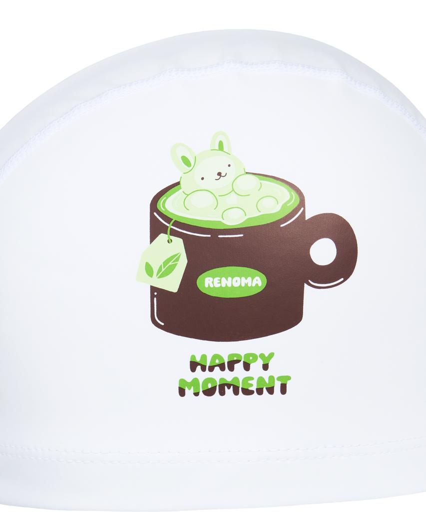 Lenomasuyeongbog Adult Happy Bunny Urethane Coated Swim Cap White Ro-Rc2G012-Wh