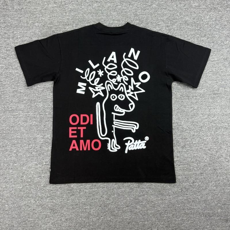 Cross-border trendy brand PATTA European and American street creative fun printing men's and women's casual loose short-sleeved collection T-shirt 