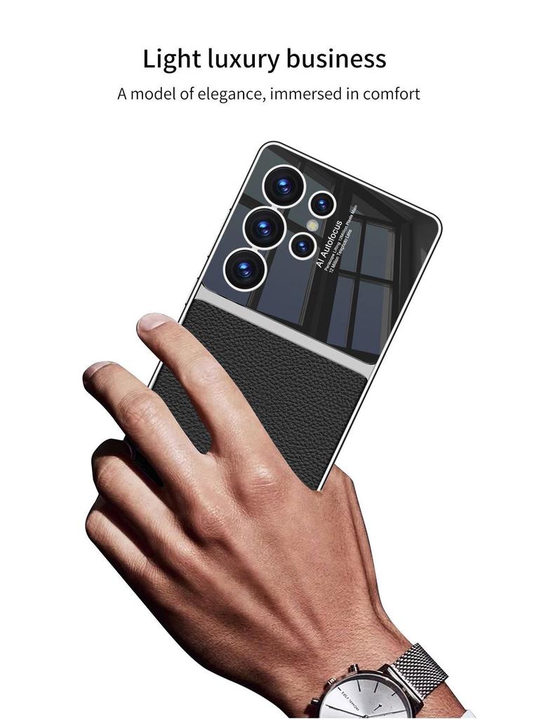 Samsung S25/S26 Ultra Electroplated Leather Gentleman PU Case