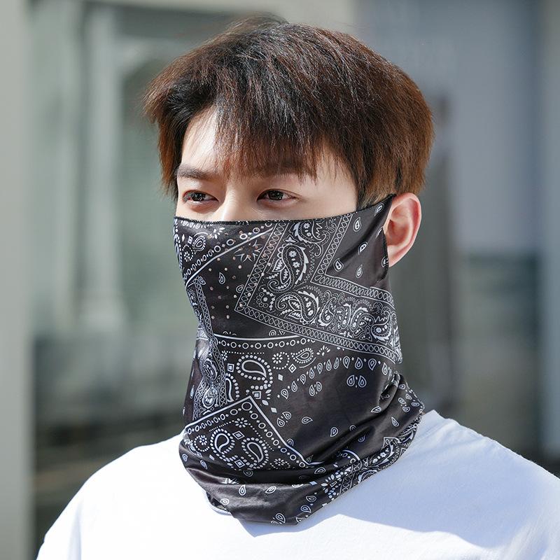Ice silk breathable outdoor sports cycling mask with ear loops, sun protection, UV protection, neck scarf for men and women, summer GH01