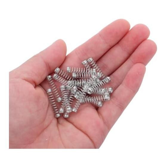 Ipetboom 50pcs Stainless Steel Compression Springs, Small Mechanical Springs for Pen Refills, Durable Ballpoint Pen Springs, Multifunctional