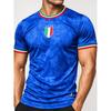 Herren Digitaldruck Fußball-Trainingsshirt, Sportpassform, atmungsaktives und schnelltrocknendes Sport-T-Shirt
