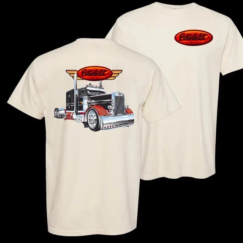 Peterbilt Classic Semi Truck Tee – Graphic Tee, 2side, Peterbilt Big Rig Shirt, L