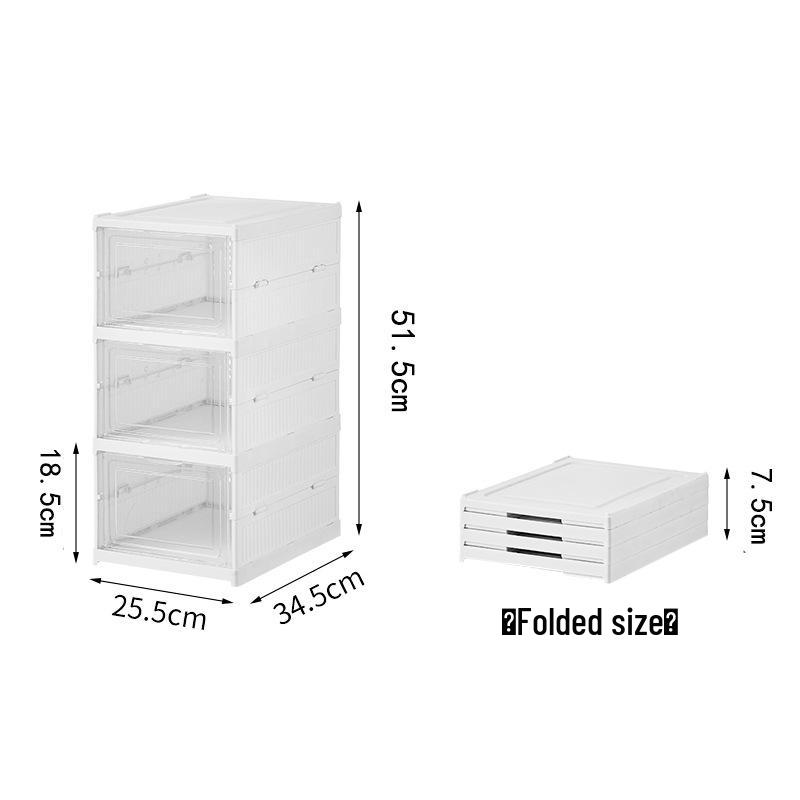 Foldable Magnetic Shoe Box Cabinet – No-Install, Space-Saving, Transparent Storage Solution.