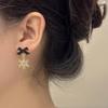 New Red Bow Knot Snowflakes Drop Earring for Women Christmas Santa Claus Snowman Earrings Girls Xmas Jewelry Gifts