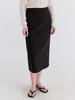 Leusejiem Basic H-Line Slit Long Skirt - Black