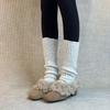 Sheepskin Version~ Suede Square Head Inner Height Increase Fur Integrated Fleece Single Shoes Women's Autumn and Winter Versatile Fluffy Shoes