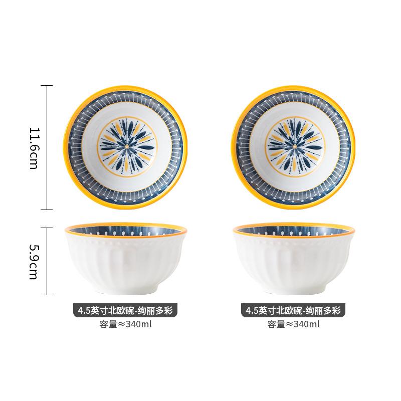 2 szt. Ceramiczna miska na ryż Miska śniadaniowa na zupę Naczynia deserowe Domowe kuchenne Miska na makaron zapobiegająca poparzeniom Zastawa stołowa 2025 Nowość