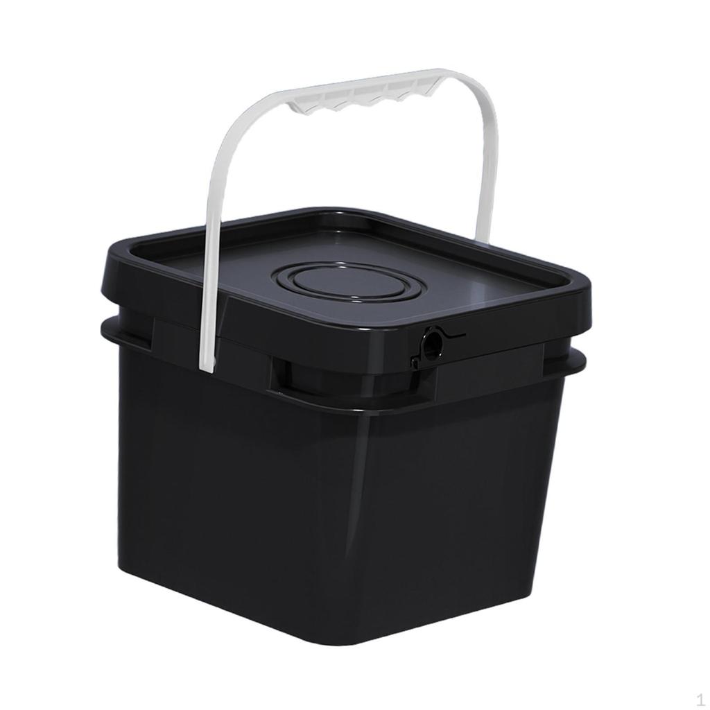 Empty Stackable Square Pail with Lid, Useful in Industrial Settings and Beyond