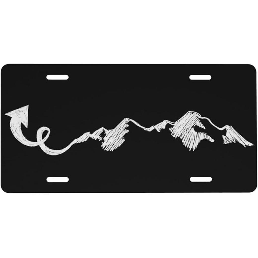 Bison Mounta Aluminum License Plate 6 X 12 Inch Metal Car Front License Plate Cover Car Decor Accessory Novelty Vanity Decoration Tag With 4 Holes
