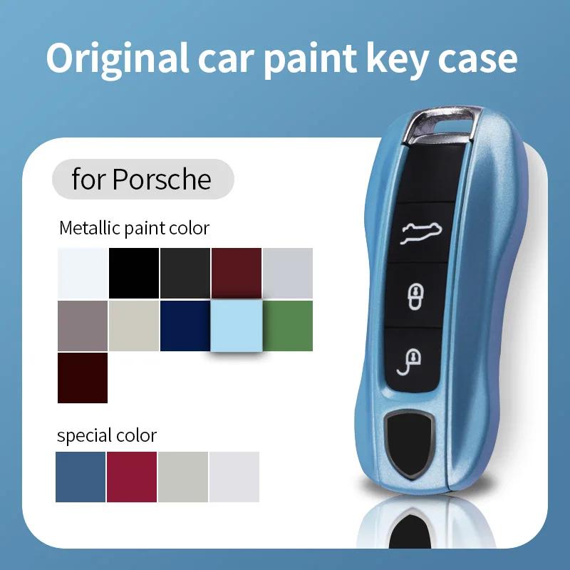 Car Key Paint Protective Case Keyless Cover For Porsche Cayenne Mancan Panamera 911 718 Boxster Cayman Taycan Replacement Shell