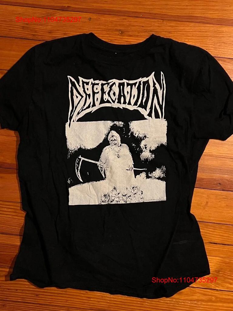 Defecation 1989 T Shirt Uk Us Grind Death Metal Napalm Righteous Pigs 90s Vintage Versatile Casual Breathable Graphic