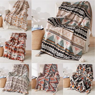Boho deka Deka pohovka Pletená žakárová deka Outdoor Camping Deka Deka Navaljo Deka Nap Deka