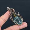 Aquamarine Gemstone Handmade Pure Copper Wire Wrap Jewelry Pendant For Thanksgiving