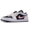Jordan Air Jordan 1 Slip Resistant Abrasion Resistant Low top Vintage Basketball Shoes Unisex Black Pink 553558-172(Team734-)