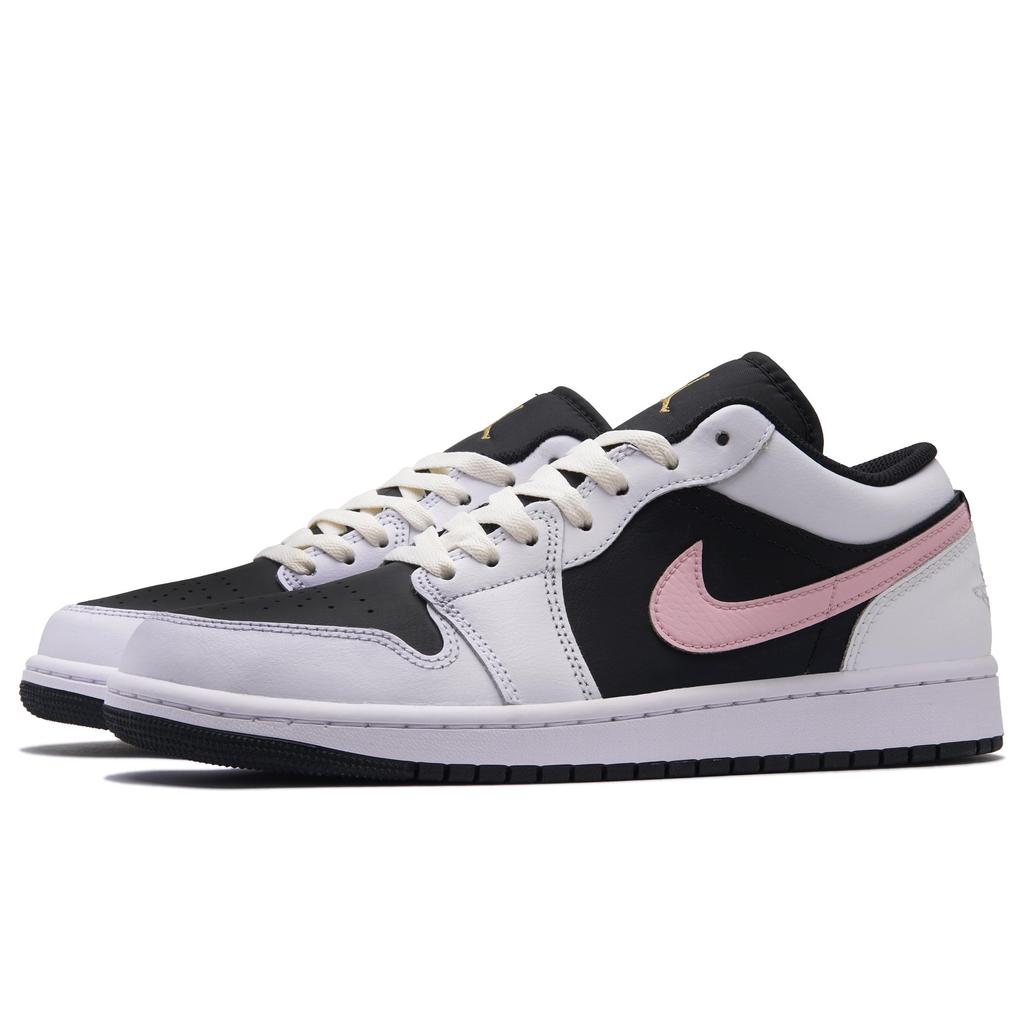 Jordan Air Jordan 1 Slip Resistant Abrasion Resistant Low top Vintage Basketball Shoes Unisex Black Pink 553558-172(Team734-)