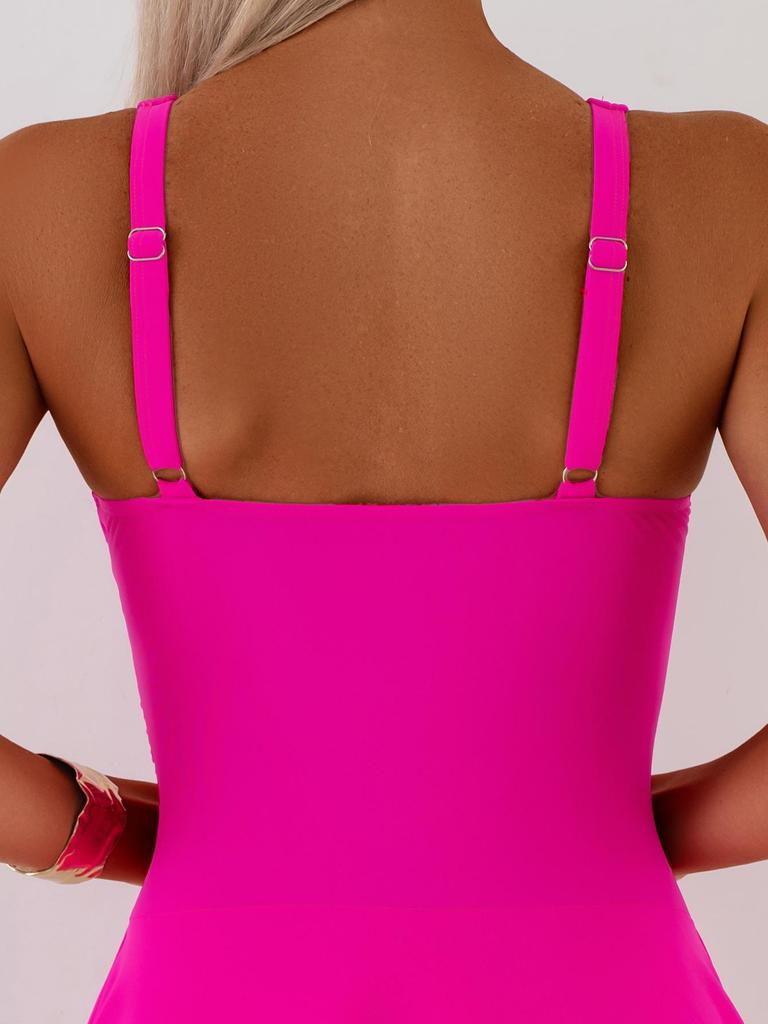 2026 New Fashion Solid Color Laser-Cut One-Piece Swimsuit for Women - European and American Style, Sexy Best Seller Swimwear