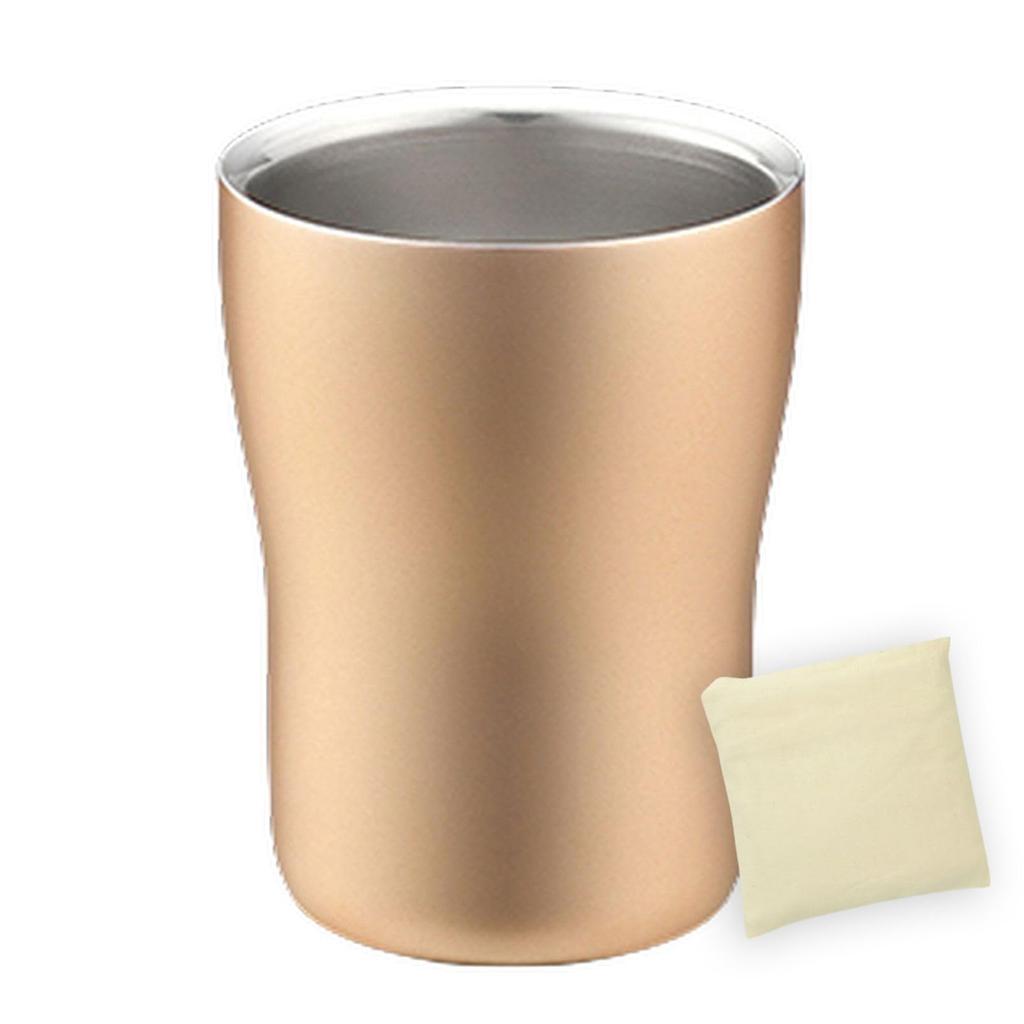 Stainless Champagne Made in Japan Made in J-kitchens Tumbler, 18/8 Steel, Double-Walled, Elegant, Gold, 230ml, (Includes SimpleBag, Vietnam)