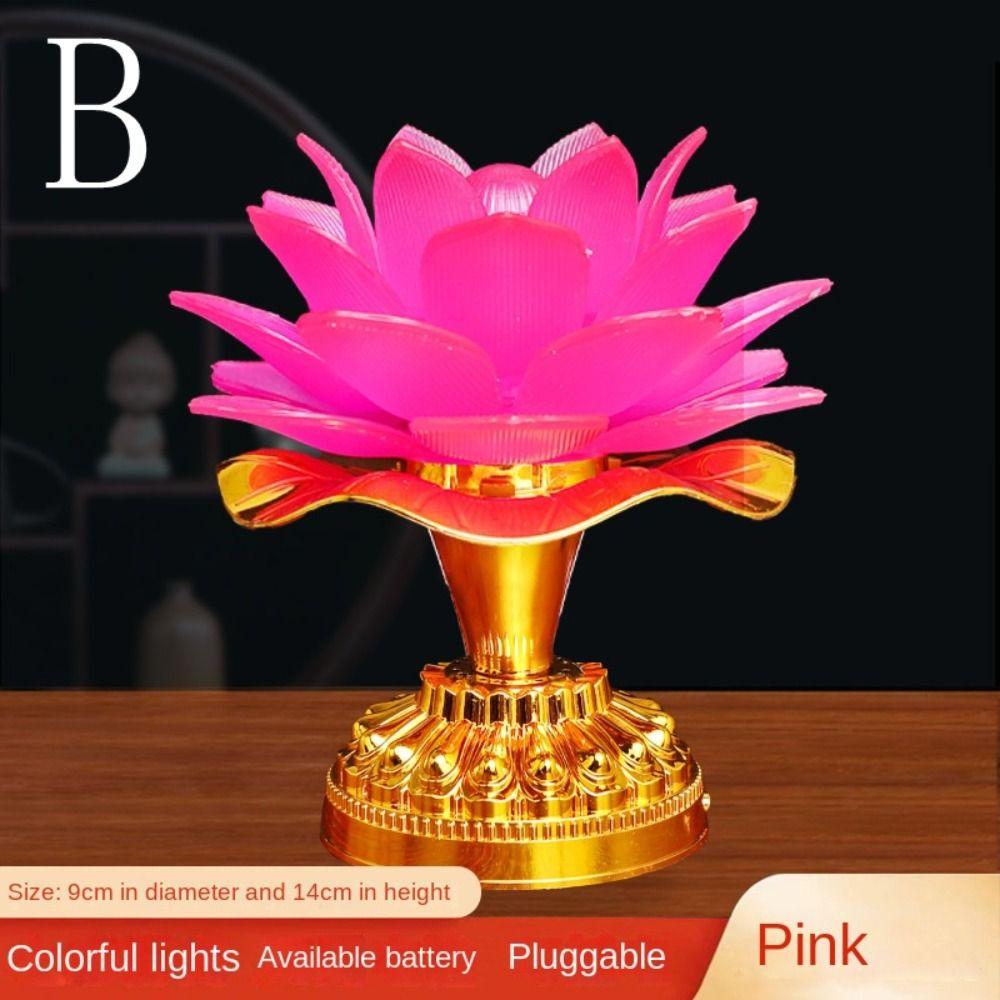 220V Buddhist Lamp LED Night Light Buddha Music Machine Lotus Flower Lamp  Temple