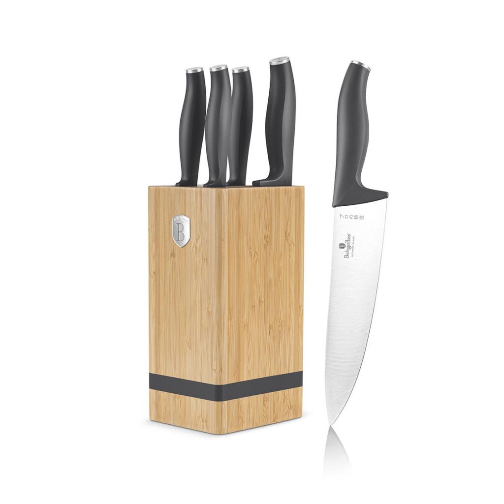 Berlinger Haus Bh-2968 Anthracite Knife Set In Bamboo Block
