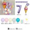 5pc/set Flower Balloons Tower 32inch Purple Number Balloon for Kids Adults Happy Birthday Party Decoration DIY Party Supply