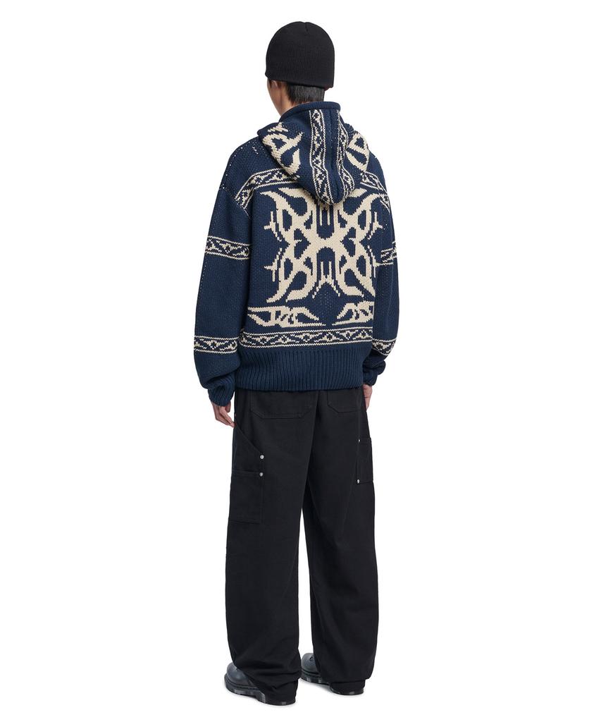 Nomaenyueol Cowichan Hooded Zip-Up - Navy