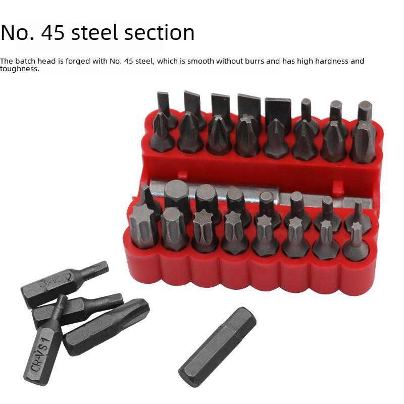 33-Piece Electric Screwdriver Bit Set: Hexagonal, Special-Shaped, and Hollow Screwdriver Heads for Charging Drill.