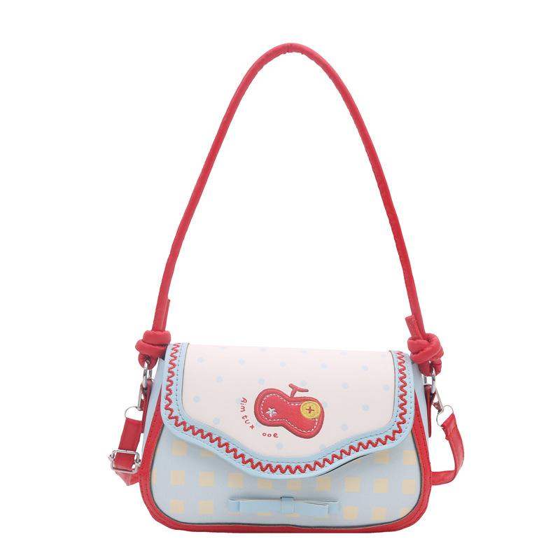 Cute pink apple niche women's bag new underarm shoulder bag portable niche women's bag commuter small square bag