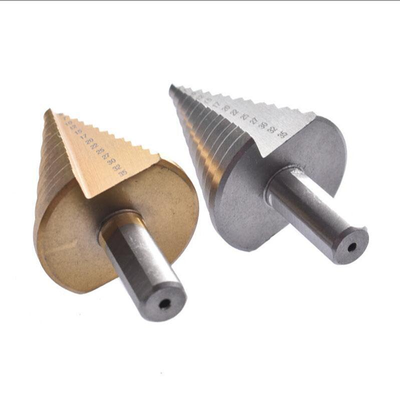 Wiertło stopniowe HSS ze stali szybkotnącej 5-35MM powlekane tytanem wiertło do drewna i metalu HSS narzędzie elektryczne frez otworowy narzędzie przemysłowe rozwiertak