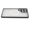 Magnetic Case for S23 Ultra Metal Clear Acrylic Shockproof Full Protection Phone Cover with Elastic