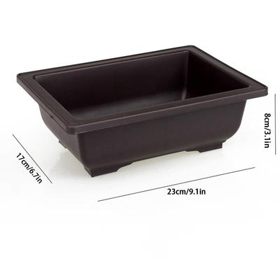 1PC Bonsai Plants Pot Plastic Training Pots Trays Planter With Tray Imitation Purple Sand