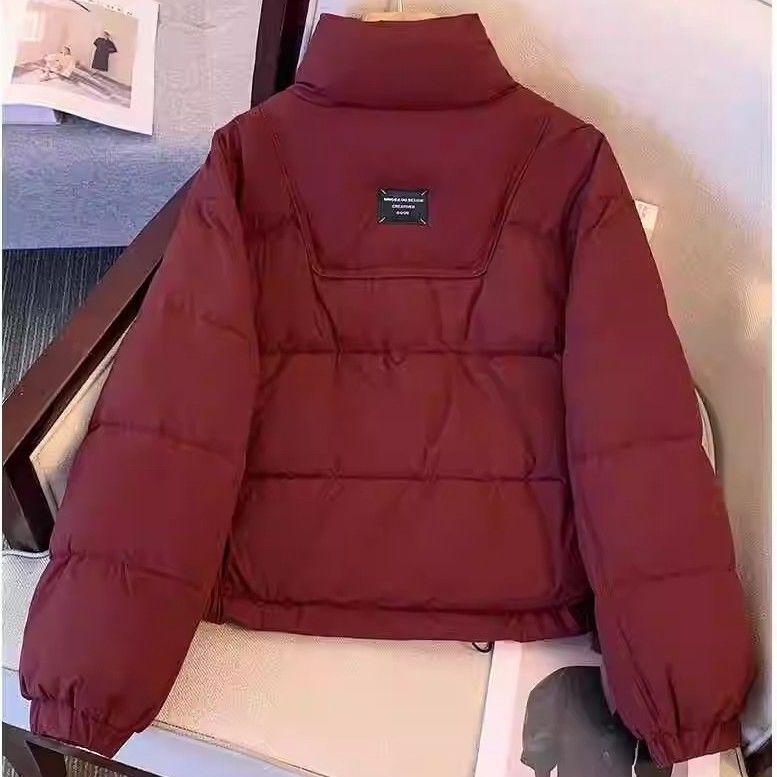 Winter Short Puffer Jacket Women Fashion Stand Collar Thick Warm Coat Petite Outwear