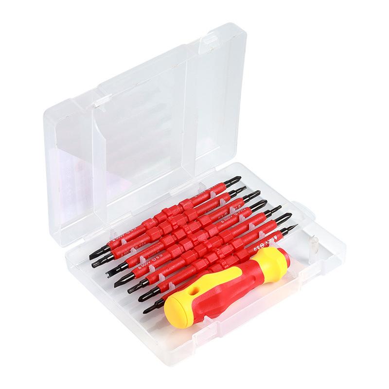 3/14 In 1 Isolierter Schraubendrehersatz Mehrzweckschraubendreher Elektriker Schlitz-Kreuzschlitz-Schraubendreher-Bit Werkzeugsatz Set Neu