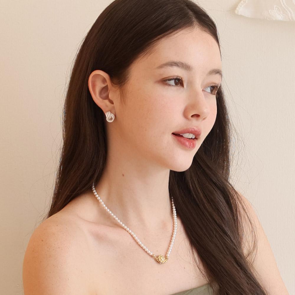 Dana Burton [Magnetic One-Touch] Valerie Necklace_4Mm Pearl