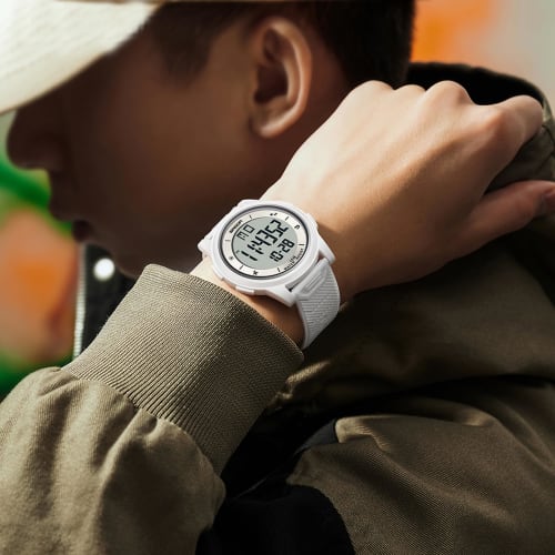 Timever Men's Digital Wristwatch, Thin, Lightweight, Comfortable, Waterproof, LED Watch, Alarm, Sports Watch with Stopwatch Function, Easy to Read, In