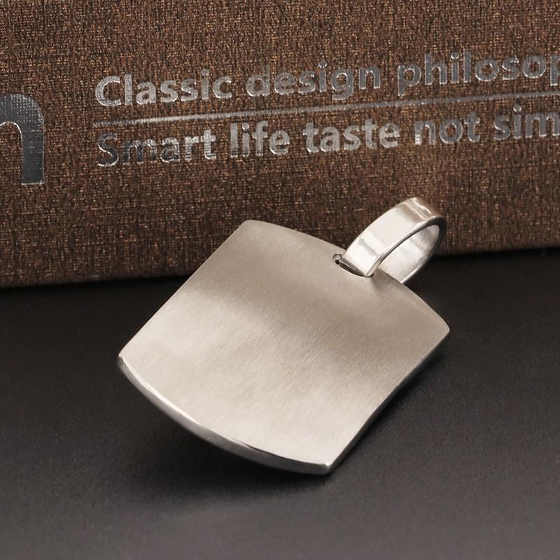 Hip Hop Square Stone Pendant for Men Eagle Baked American Flag Stainless Steel Pendant Necklace Personalized Charms Jewelry