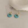 Colorful Zircon Drip Glaze Hoop Earrings: Chic Light Luxury Style for Fashion-Forward Women
